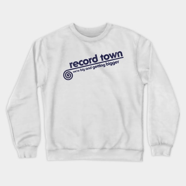 Record Town Defunct 80s Music Store Crewneck Sweatshirt by darklordpug